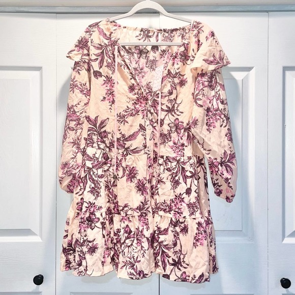 Free People Sunbaked Swing Dress in Peach Combo - Picture 3 of 10